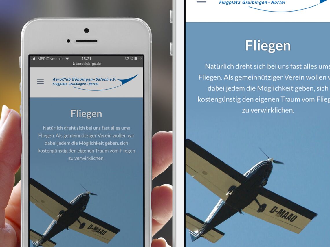 vereinshomepage smartphone