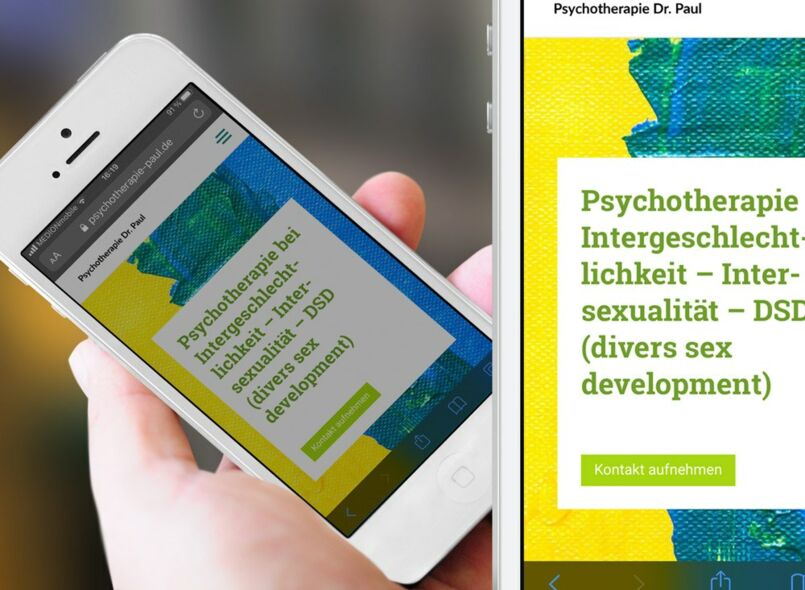 Doctor office website on smartphone